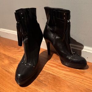 Stuart Weitzman Black Leather Heeled Boots